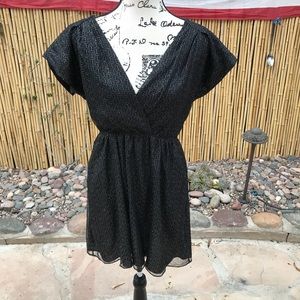 BCBG Generation Black Metallic Print Dress Size S